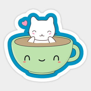 Cute Coffee Cat Sticker